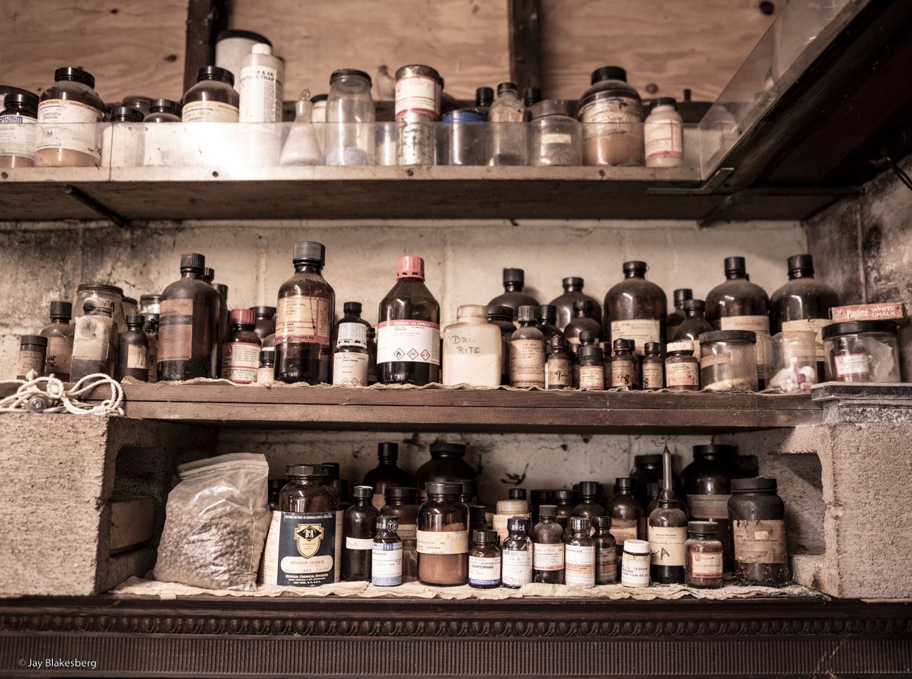 Chemical bottles in the Shulgin Lab. Photo by Jay Blakesberg.